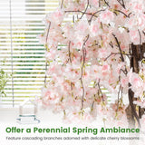Árbol artificial de flor de cerezo de 5.5 pies de altura con flores rosas/blancas, 1 unidad