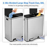 Cubo de basura doble de 60 litros