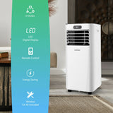 Acondicionador de aire portátil 3 en 1 de 8000 BTU con control remoto