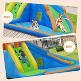 Casa de rebote con tobogán inflable acuático para niños con bolsa de transporte y soplador de 480W