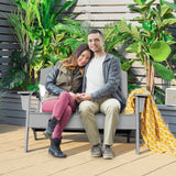 Sillón Adirondack de patio de HDPE para porche, jardín, patio trasero - Gris