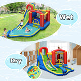 Castillo Inflable para Niños con Tobogán, Escalada, Parque Acuático, Piscina, sin Soplador