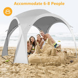 Refugio para el sol de patio de 3.35 x 3.35 metros, tienda de campaña tipo toldo, portátil, UPF 50+, para exteriores y playa - Blanco