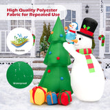 Set de Decoración Navideña Inflable de Muñeco de Nieve y Árbol de 6 Pies de Altura con Luces LED