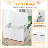 Wooden Cat Litter Box Enclosure with Top Opening Side Table Furniture