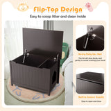 Wooden Cat Litter Box Enclosure with Top Opening Side Table Furniture