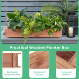 Jardinera elevada decorativa de madera para patio y ventana