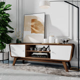 Mueble de TV con puertas corredizas y estante ajustable para televisores de hasta 55 pulgadas