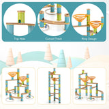162 Pieces Bamboo Marble Run Educational Learning Toy Set