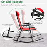 Sillón mecedora plegable liviano para exteriores con reposapiés