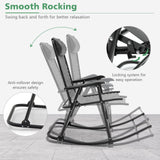 Sillón mecedora plegable liviano para exteriores con reposapiés