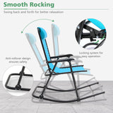 Sillón mecedora plegable liviano para exteriores con reposapiés