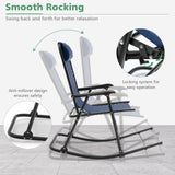 Sillón mecedora plegable liviano para exteriores con reposapiés