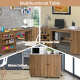 Mesa de costura plegable, estantes, mueble de almacenamiento, carrito artesanal con ruedas