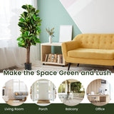 Ficus Lyrata Artificial de 5 Pies con Maceta Decorativa