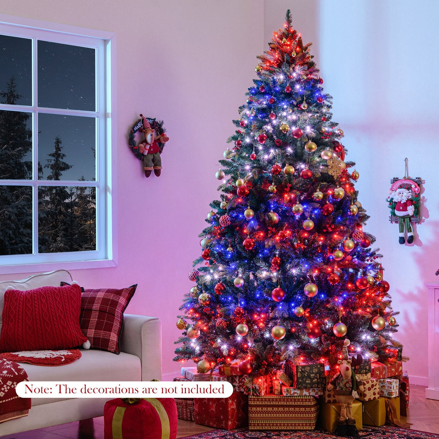 Árbol de Navidad Artificial de 5/6/7/8 PIES con Luces LED y Control Remoto por Aplicación