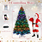 Árbol de Navidad Artificial de 5/6/7/8 PIES con Luces LED y Control Remoto por Aplicación