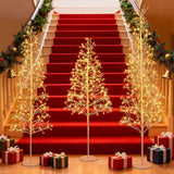 5/6/7 FT Lighted Birch Tree Pre-lit Twig Tree with 240/320/456 Warm White Light LED Lights