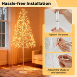 5/6/7 FT Lighted Birch Tree Pre-lit Twig Tree with 240/320/456 Warm White Light LED Lights