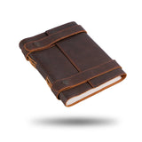 Diario de cuero marrón oscuro vintage