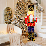Decoración navideña exterior de cascanueces de Navidad de 5 pies con espada brillante