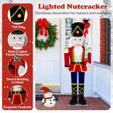 Decoración navideña exterior de cascanueces de Navidad de 5 pies con espada brillante