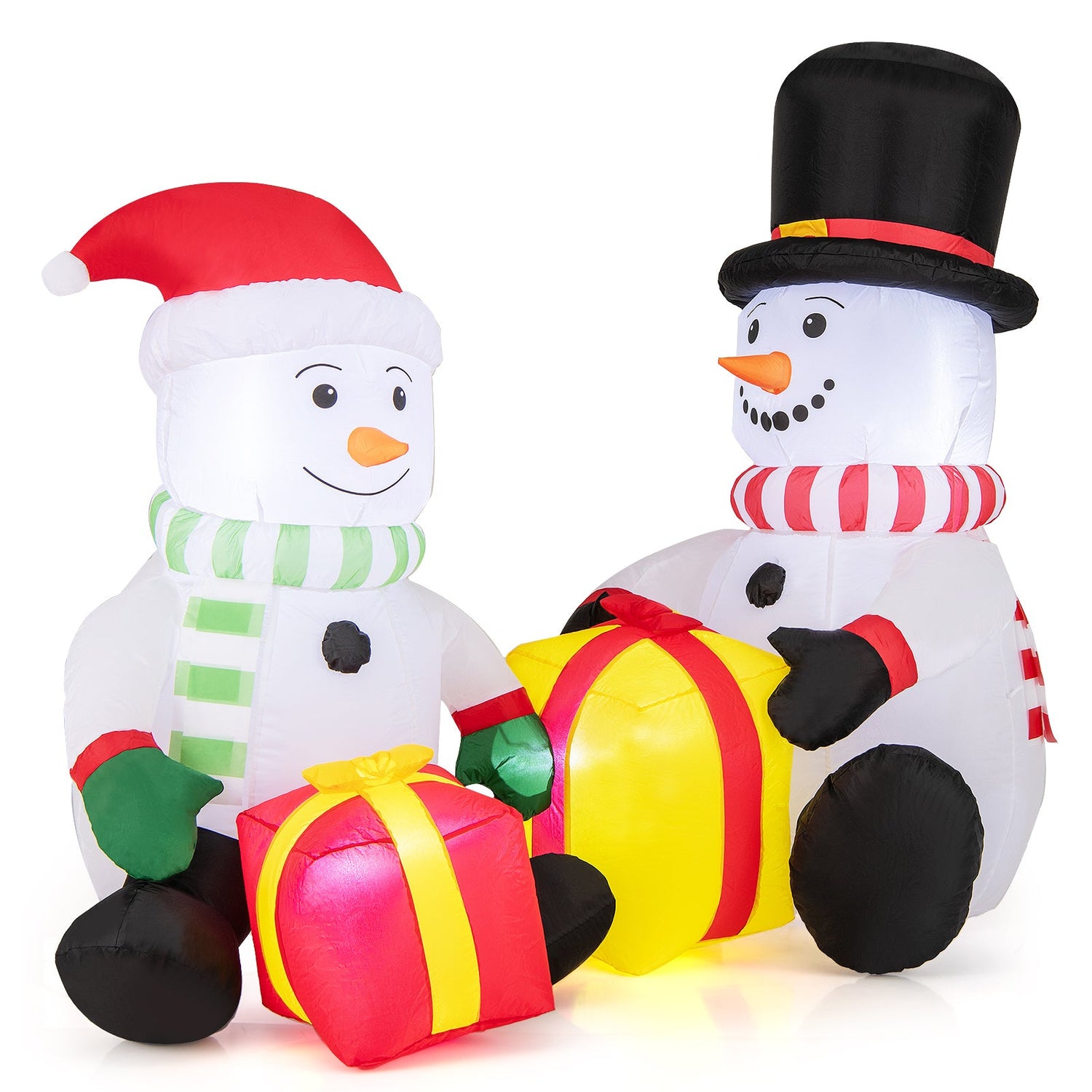 Inflables de Navidad de 5 Pies de Muñeco de Nieve Bonito con Cajas de Regalo