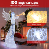 5 Feet Christmas Angel with 100 LED Lights and Ground Stakes