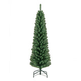 Árbol de Navidad Tipo Lápiz de 1,5/1,8/2,1/2,4 metros con 295/392/523/671 Puntas de Rama de Alambre con Memoria y Soporte Metálico Mejorado
