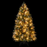 Árbol de Navidad Artificial Preiluminado de 5 pies con Luces LED de 8 Modos con Bayas