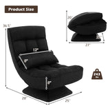 Sillón de suelo giratorio 360° con 5 niveles de ajuste y almohada de masaje