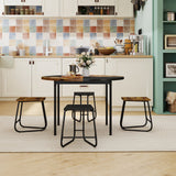 Juego de comedor de 5 piezas para 4 personas, mesa de cocina redonda de 47 pulgadas y 4 taburetes - Marrón