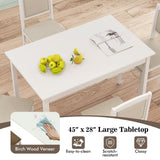 Juego de comedor de 5 piezas para 4 personas con patas de madera de caucho para comedor pequeño