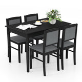 Juego de comedor de 5 piezas para 4 personas con patas de madera de caucho para comedor pequeño