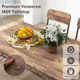 Juego de comedor industrial de 5 piezas para 4 personas, ideal para apartamentos pequeños, color marrón