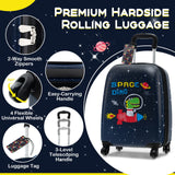 Juego de equipaje de 5 piezas para niños con mochila, almohada para el cuello, etiqueta de identificación y fiambrera