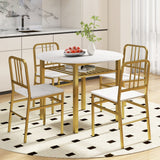 Juego de mesa de comedor redonda de 5 piezas con estante de almacenamiento para comedor