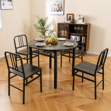 Juego de mesa de comedor redonda de 5 piezas con estante de almacenamiento para comedor