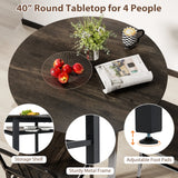 Juego de mesa de comedor redonda de 5 piezas con estante de almacenamiento para comedor