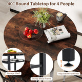 Juego de mesa de comedor redonda de 5 piezas con estante de almacenamiento para comedor