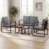 5 Pieces Living Room Set with 2 Accent Chairs and 2 Coffee Tables