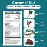 Café Herbal de Achicoria, Diente de León, Caramelo y Nuez