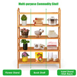 5-Tier Bamboo FreeStanding Shoe Rack-Natural