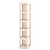 Estantería giratoria plegable de 5 niveles con base giratoria de 360° - Blanca