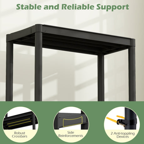 4-Tier Heavy-Duty Plastic Storage Shelves Freestanding Garage Shelving Unit