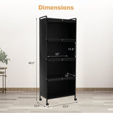 Estante de cocina de 5 niveles con puertas de policarbonato abatibles