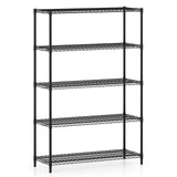 5-Tier Metal Storage Shelving Unit with V-Shaped Wire Rack-Black