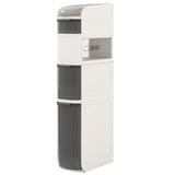 5-Tier Narrow Bathroom Storage Cabinet with Drawers and Tissue Box
