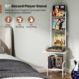 5-Tier Record Player Stand with Vinyl Display Shelf and Record Holder