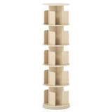 5-Tier Rotating Bookshelf 360¬∞ Display Rack with Dividers and Anti-falling Baffles